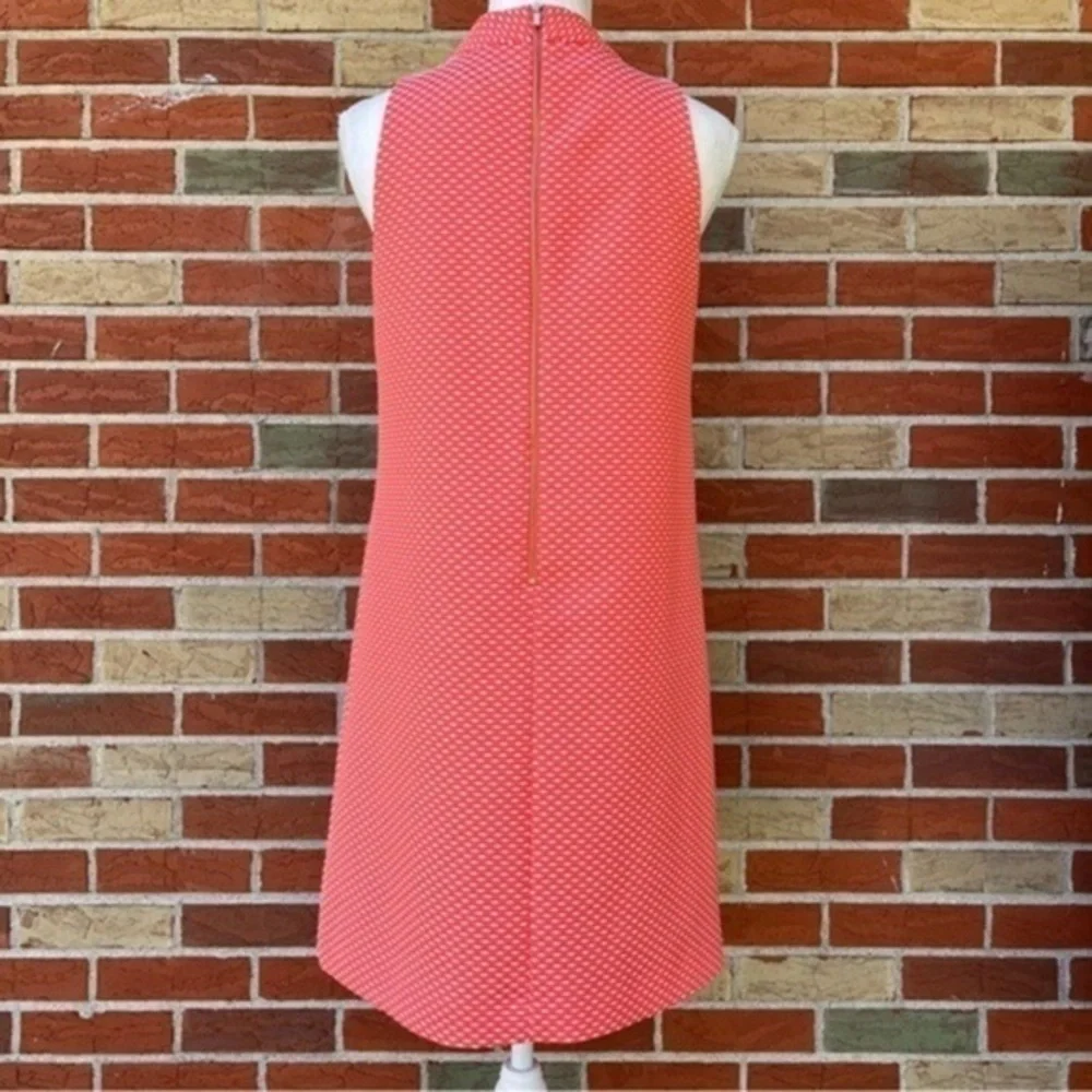 Tahari ASL Polka Dot Orange White A-line Sleeveless Mini Shift Dress 👗 - Picture 5 of 9